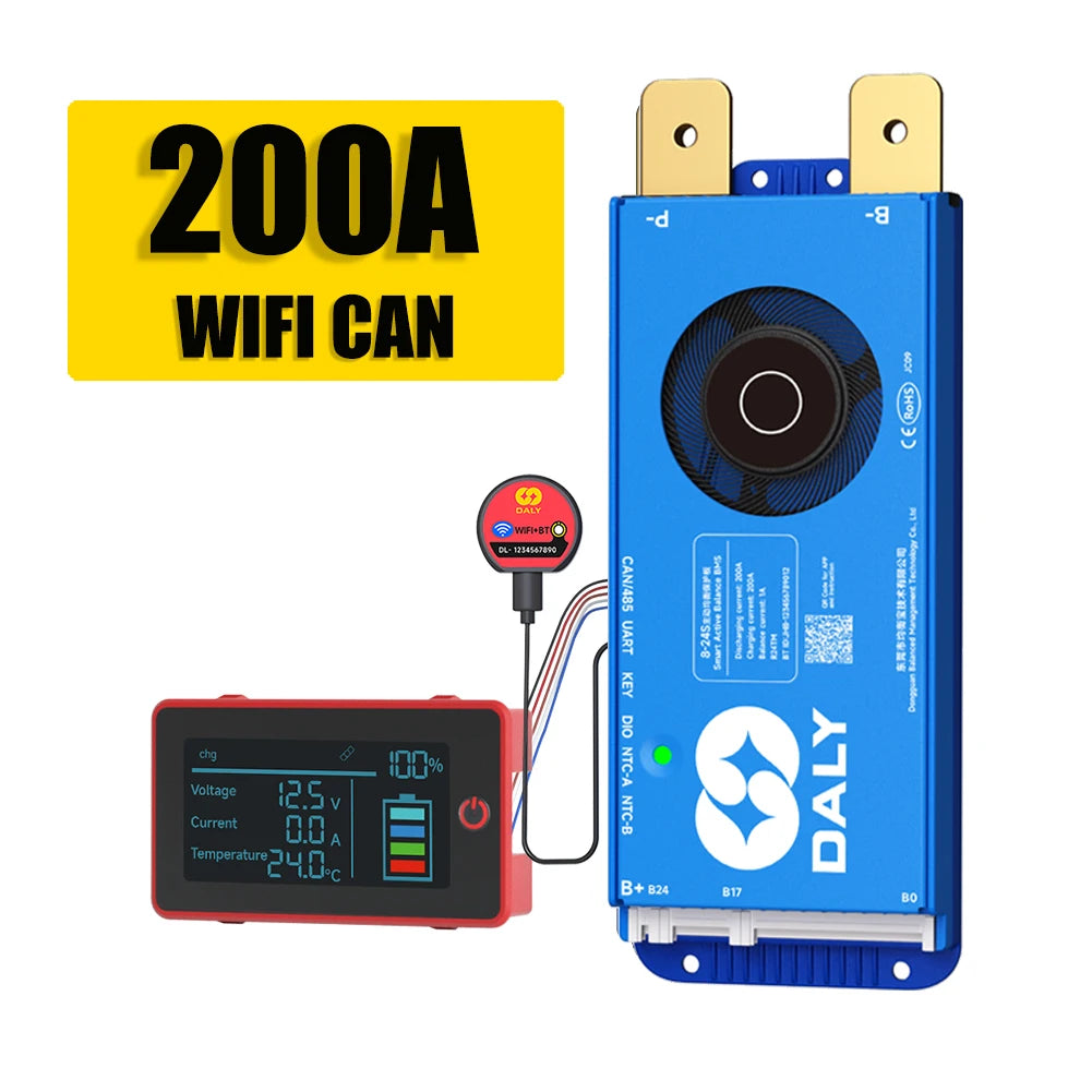 Daly BMS WiFi Active BMS 250 amperios for Lifepo4 4S 8S 24S 100A 150A 200A 500A Active detail image 10