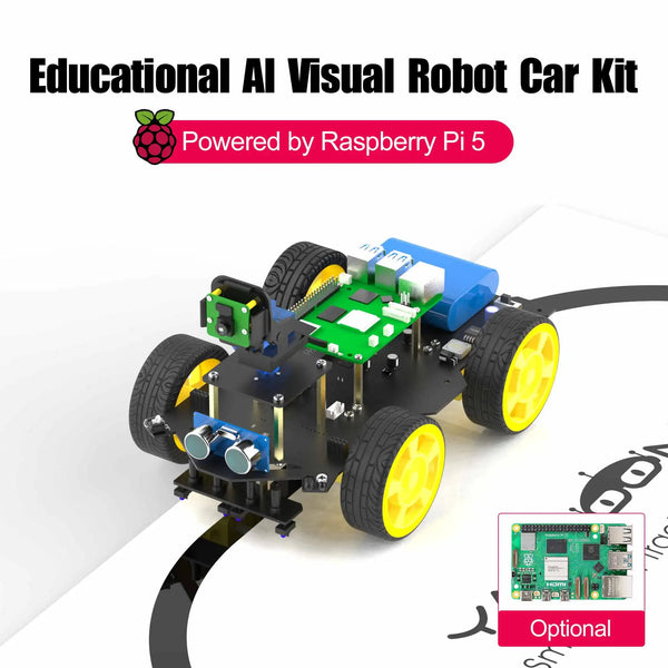 Raspberry Pi 5 Smart AI Vision 4WD Robot Car Electronic Kit DIY Learning Project Full Set with FPV Camera product image