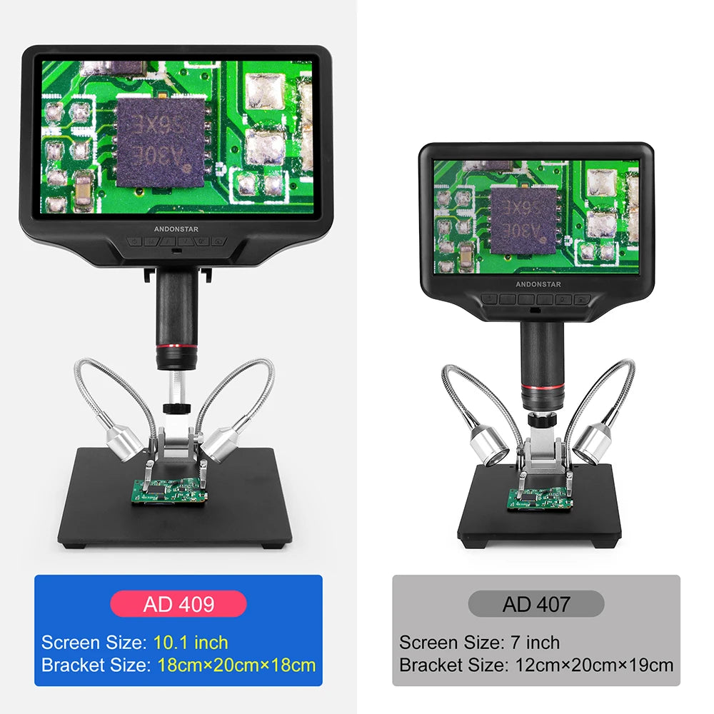 Andonstar AD409 HDMI Digital Microscope 10.1 LCD Screen Soldering Microscope 300X USB detail image 2