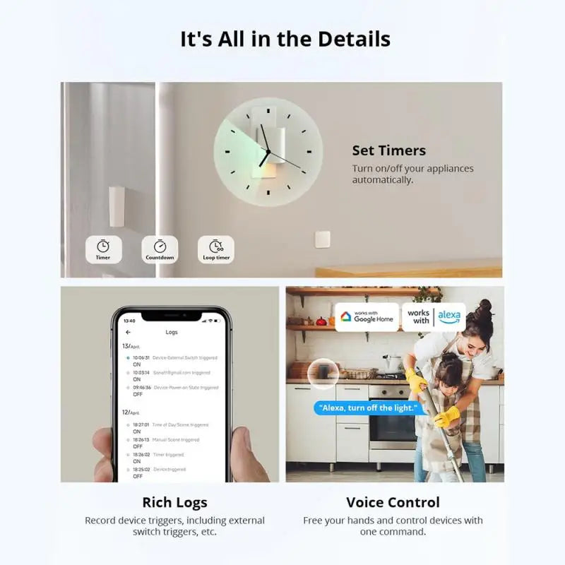 Sonoff Mini R4 Matter WiFi Smart Home Light Switch Sonoff Mini R4 Extreme Matter Relay Work detail image 6
