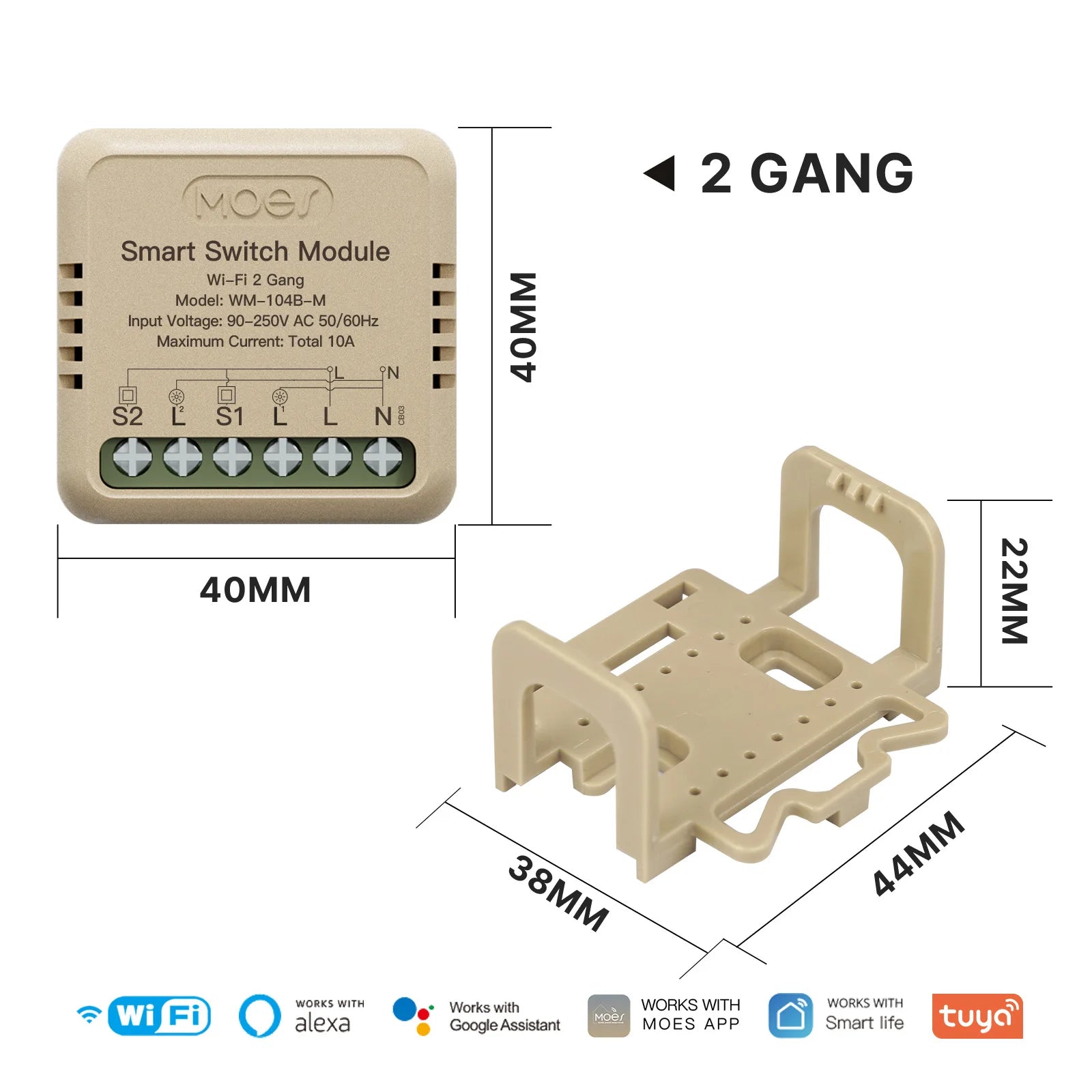 MOES Tuya Mini WiFi/Zigbee Smart Switch/Dimmer Module DIY Module Light Switch 1/2 Gang detail image 15