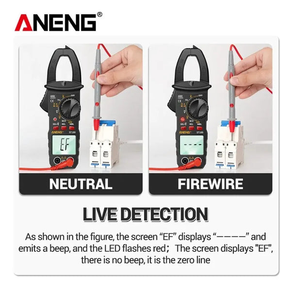 ANENG ST180 Digital Clamp Meter 4000 Counts Ammeter Voltage Multimeter AC Current Tester Car detail image 4