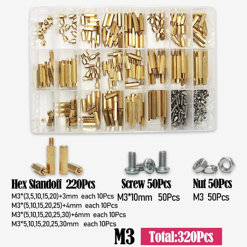 M2 M2.5 M3 M4 M5 Motherboard Standoffs Screws Nuts Kit for DIY Electronic PCB Circuit Hex detail image 14