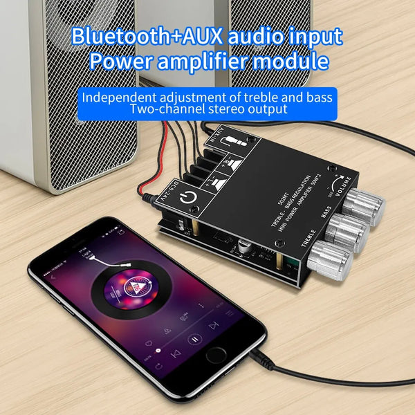 ZK-502MT Bluetooth 5.0 Subwoofer Amplifier Board 2.0 Channel High Power Audio Stereo detail image 4