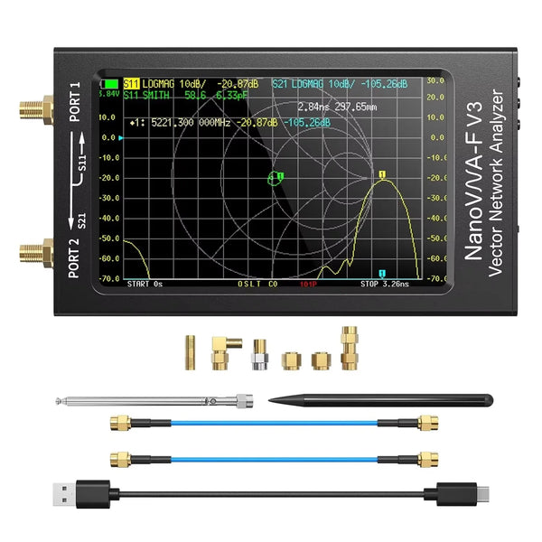 New NanoVNA-F V3 Vector Network Analyzer 1MHz-6GHz 4.3 Inch HF VHF UHF VNA Antenna Analyzer Measuring S-P product image