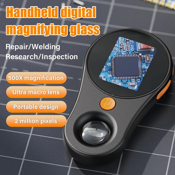 Handheld Digital Microscope 500X Magnification Hd Electronic Magnifier with Light for detail image 2