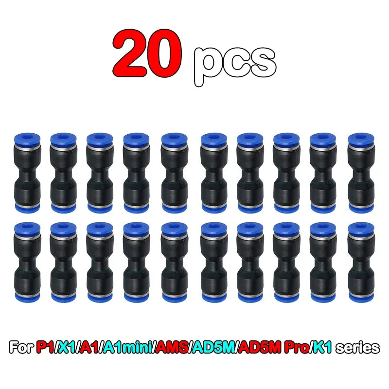 Pneumatic Fitting For Bambu Lab X1C X1 P1P P1S 3D Printer PTFE Tube 1.75mm Filament Extruder Bambulab AMS Pneumatic Connector