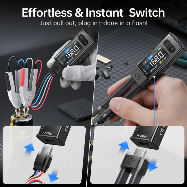 FNIRSI LCR-ST2 2-in-1 Digital Tweezer Bridge LCR ESR Meter Tool detail image 5