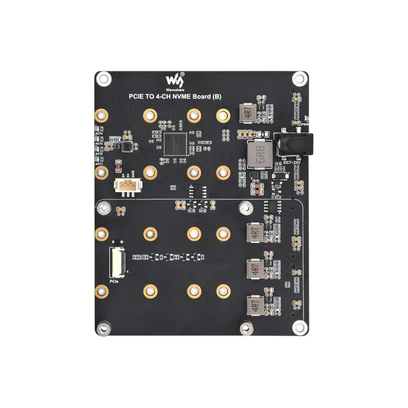Raspberry Pi 5 PCIe To 4-Ch M.2 Adapter Board 4 x NVMe Solid State Drives support Supply detail image 3