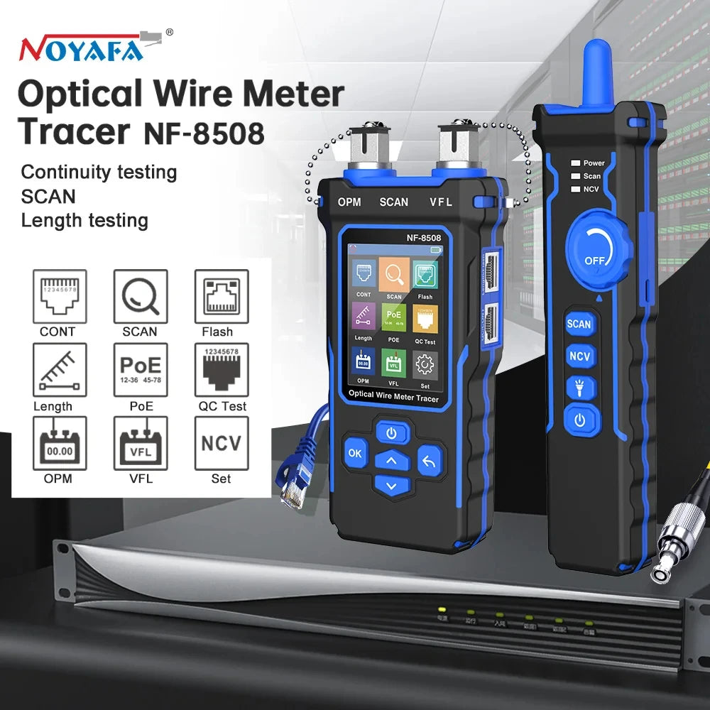 Noyafa NF-8508 Network Cable Tester Optical Power Meter Wire PoE Lan Test LCD Digital Line Finder Wire Tr product image