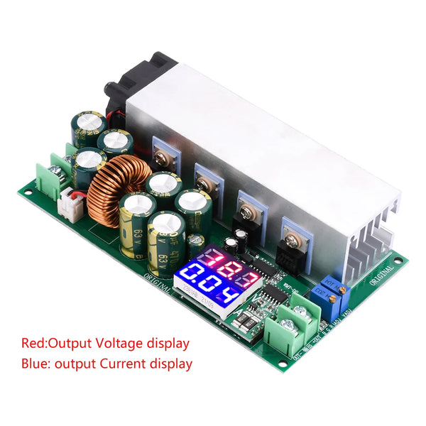 DC-DC High Power 600W Adjustable Step-down Power Supply Module With Fan 12V-80V To 2.5V-50V Buck Converte product image