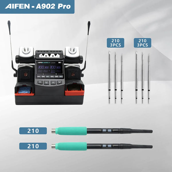 AIFEN A902PRO Soldering Station C115 C210 C245 Double Station Welding Rework Station For detail image 7