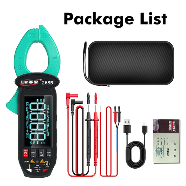 268B Digital Clamp Meter 60A 1000V AC DC Current Clamp True RMS Clamp Amperemeter Voltmeter detail image 6