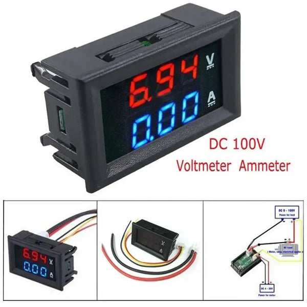 Digital Voltmeter Ammeter DC 100V 10A Amp Voltage Current Meter Tester 0.28 Inch Dual LED Display Panel w product image