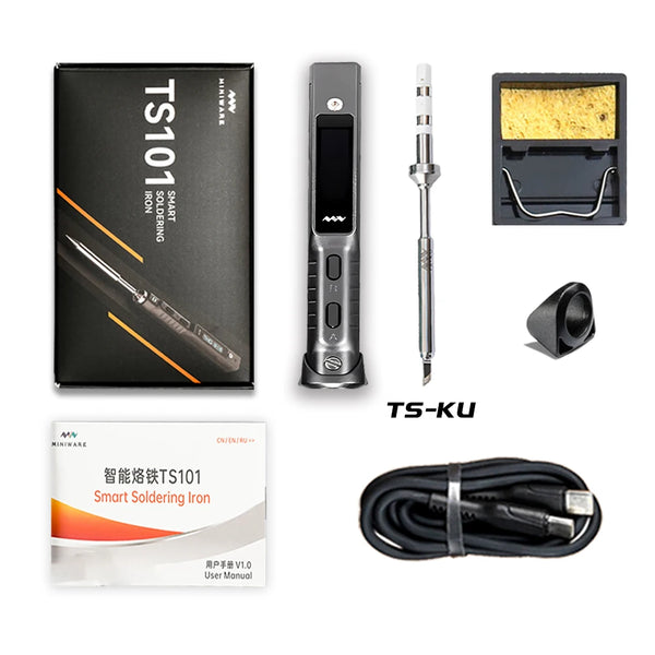 Original TS101 Electric Soldering Iron Adjustable Temperature USB Portable Digital Welding Station 65W Mini TS100 Upgraded