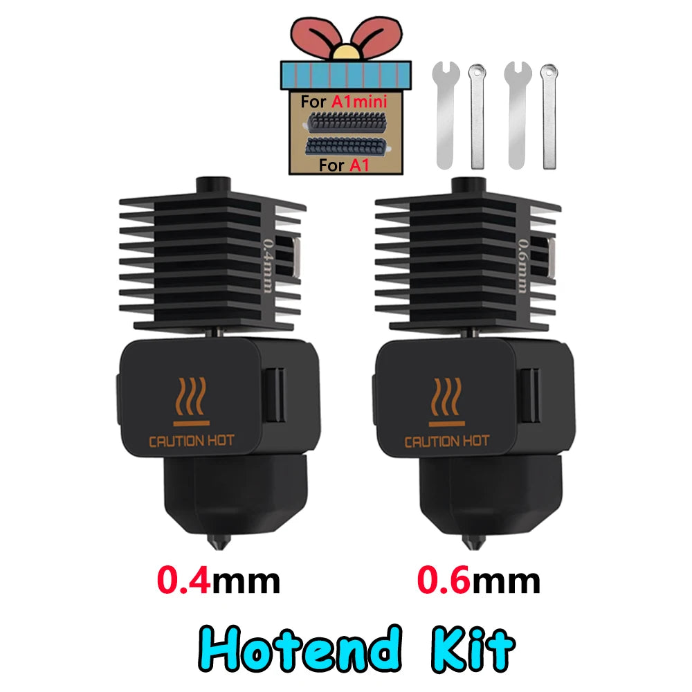 Hotend For Bambu Lab A1 mini Assembly Hotend Kit 0.2 0.4 0.6 0.8MM Replaceable Nozzle For 3D printer Bamboo Lab A1/A1 mini