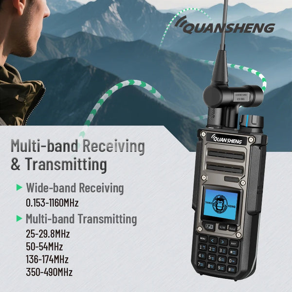 QUANSHENG TK11 8 VER.2 Metal Shell 10W 3000mAh Two Way Radio Walkie Talkie Taiko Kong CE FCC ROHS
