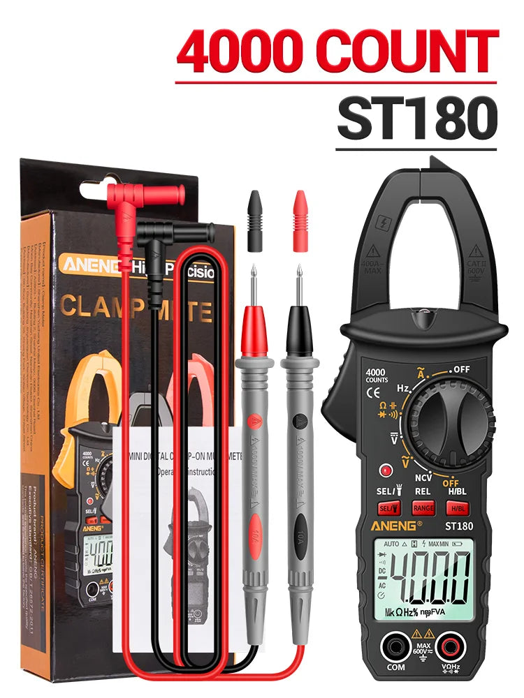 ANENG ST180 Digital Clamp Meter 4000 Counts Ammeter Voltage Multimeter AC Current Tester Car detail image 8