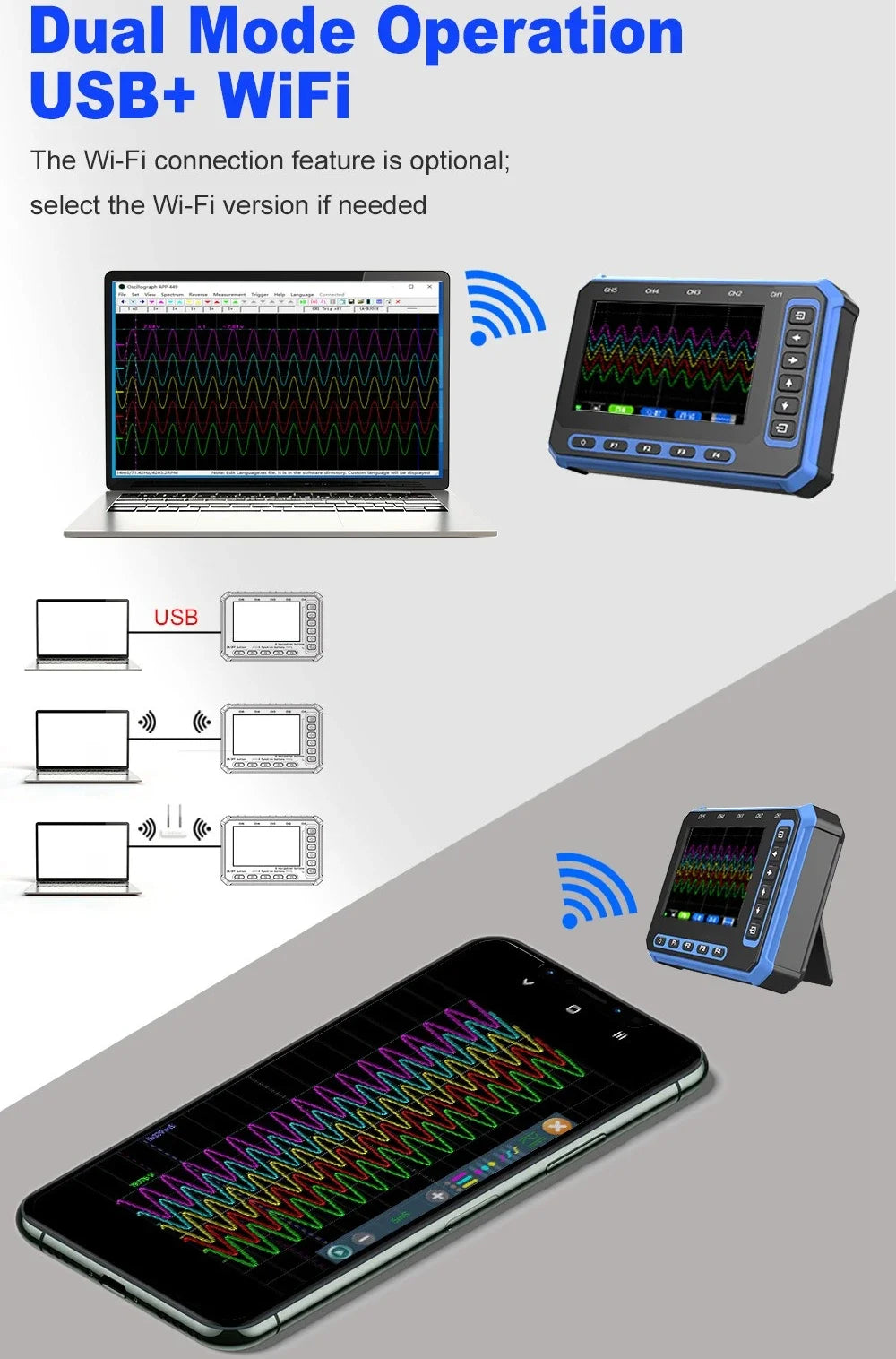TOOLTOP OS-5C Five-channel Oscilloscope 1MHZ bandwidth 3M sampling rate Digital oscilloscope detail image 4
