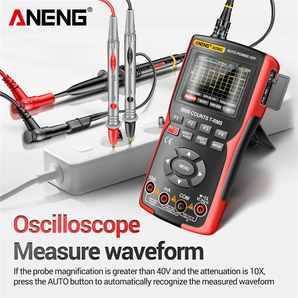 ANENG AOS02 Digital Oscilloscope 48MS/s Sampling Rate 10MHZ Analog Transistor Test detail image 3