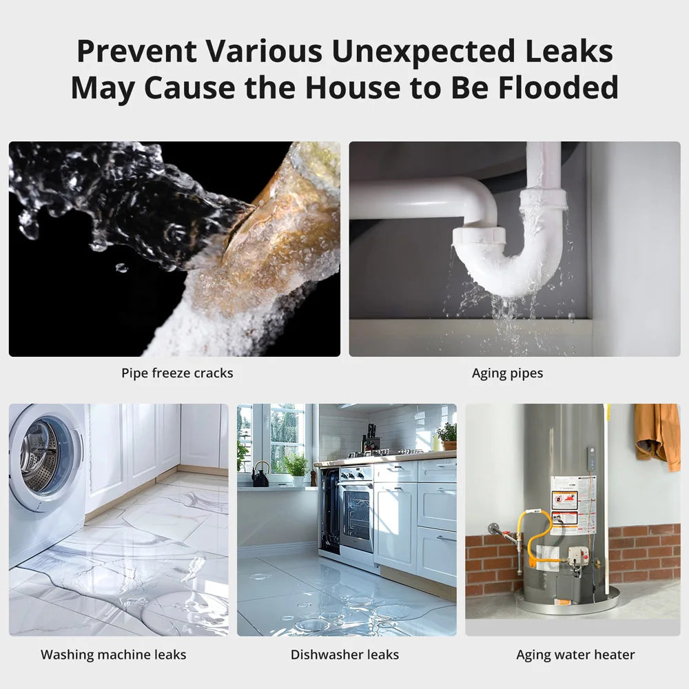 SONOFF SNZB-05P Zigbee Smart Water Leak Sensor Leaking&Dripping Detection Real-time Alert Smart Scence via eWeLink Alexa Google