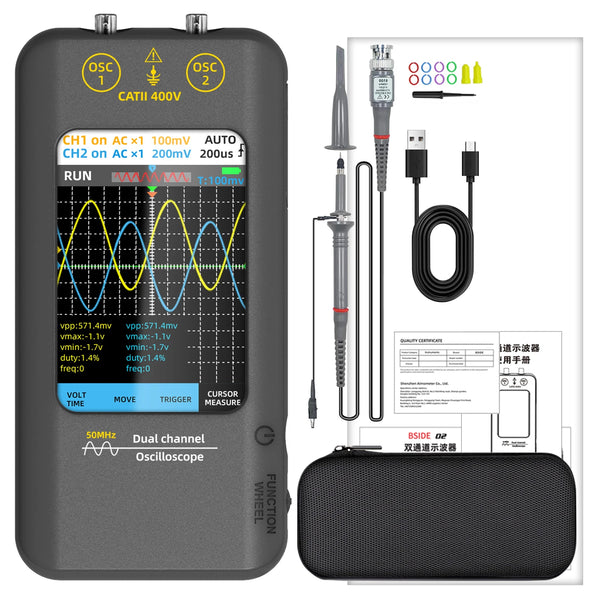BSIDE New Touch Screen Digital Oscilloscope+Signal Generator Dual Channel 50MHz Automatic detail image 7