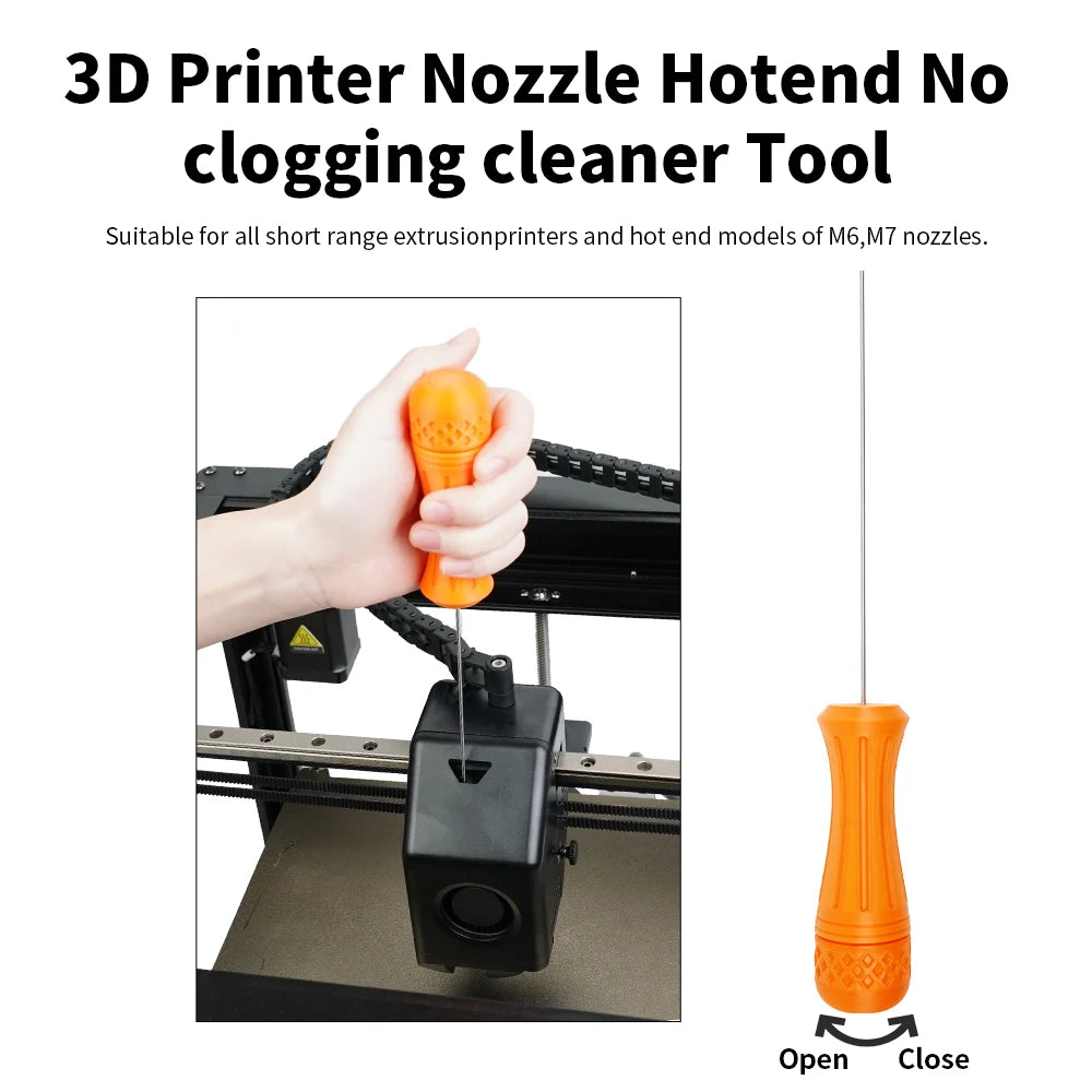 Hotend No Clogging Cleaner Tool Kit For E3D MK8 Volcano Nozzle Cleaning Needle For Creality K1/K1C/K1 Max/Ender3 V3 3D Printer