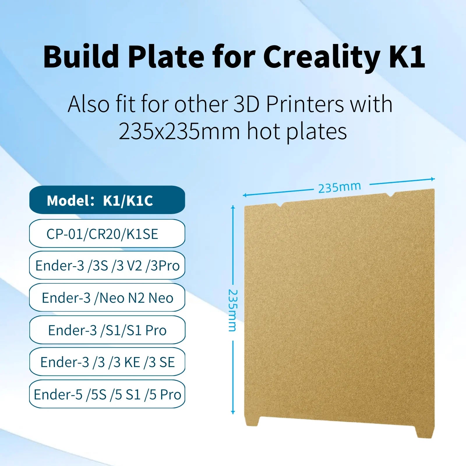 235x235 Textured PEI Creality K1 Build Plate K1C Bed H1H PEO Smooth Magnetic Sheet For 3D Printer Ender 5 S1 Ender 3 V3 Se Plate