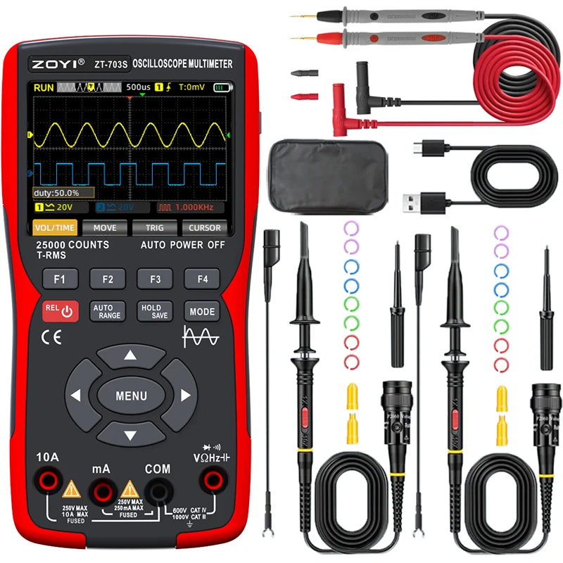 Multi-instrument dual-channel oscilloscope ZT-703S multi-function multimeter signal detail image 7