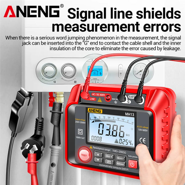 ANENG MH13 Digital Insulation Resistance Tester 2500V High Voltage Megohmmeter 200G Megger detail image 2