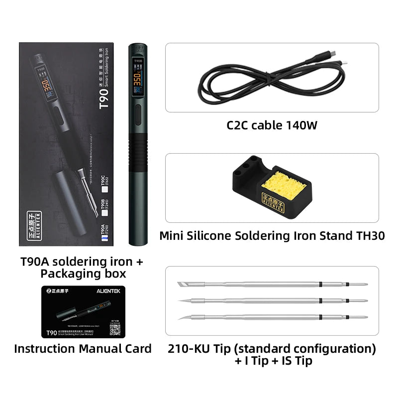 ALIENTEK T90 140W USB-C smart soldering iron kit for PCB rework - detail 10