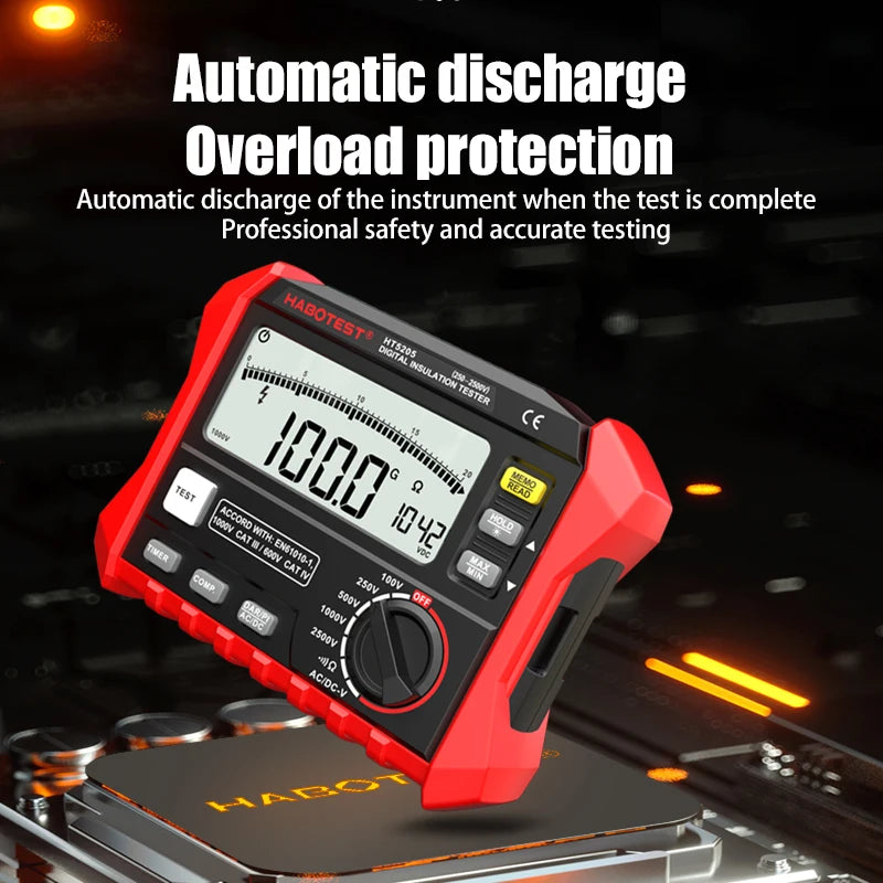 HABOTEST HT5203/HT5205 1000V 0-100G Insulation Resistance Tester Earth Ground Resistance detail image 3