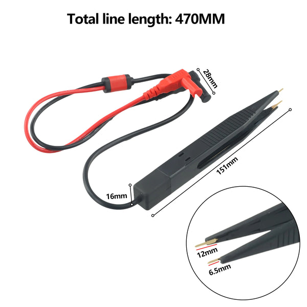 1pc Chip Test Clip Multimeter Probe Tweezers Patch Protective Head For Capacitance Inductance SMD Components Chip Test Clip