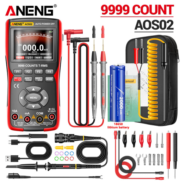 ANENG AOS02 Digital Oscilloscope 48MS/s Sampling Rate 10MHZ Analog Transistor Test detail image 8