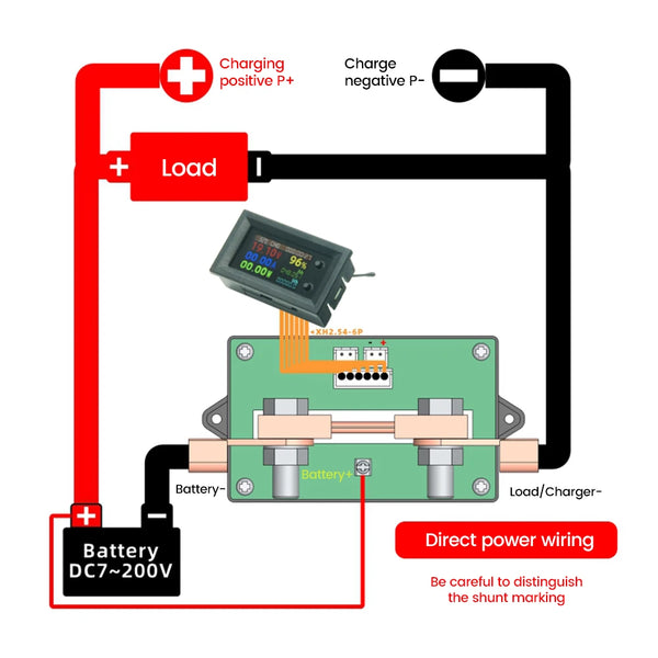 DC7~200V Digital Power Energy Voltmeter Ammeter Bi-Directional Metering Coulometer Battery detail image 5