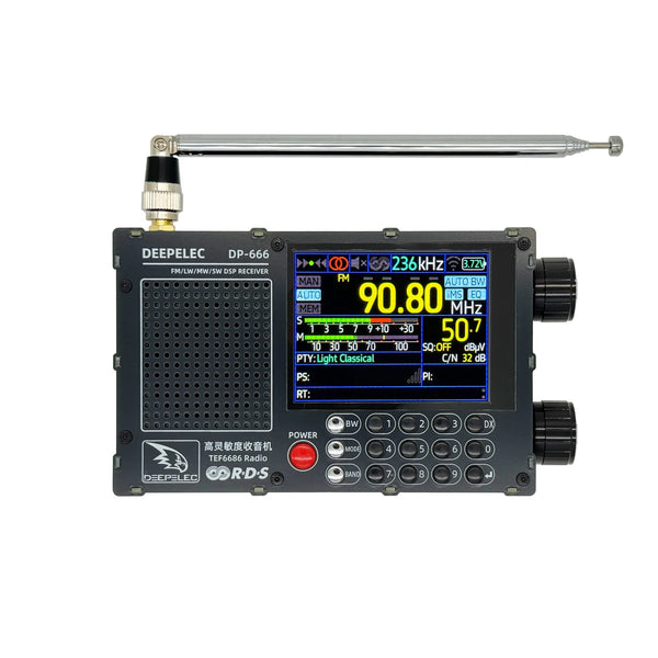 DP-666 DEEPELEC TEF6686 Radio Full Band FM AM LW MW SW Kurzwellen ESP32 RDS 2,8 Zoll IPS LCD