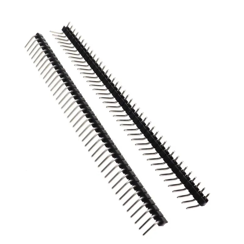 10Pcs/lot 2.54mm 1*40p 90 degree Right angle Single Row Male R/A 40 Pin Header Positive PCB Board Connector Pinheader