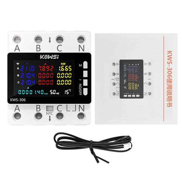 KWS-306 Voltmeter Ammeter Power Meter AC 85-290V 80A 3-phase 4-wire DIN-Rail Meter Power detail image 2