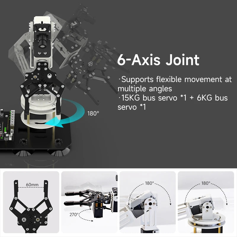 Yahboom DOFBOT SE Robotic Arm AI Vision Robot Virtual Machine Version 6DOF with ROS Python detail image 3