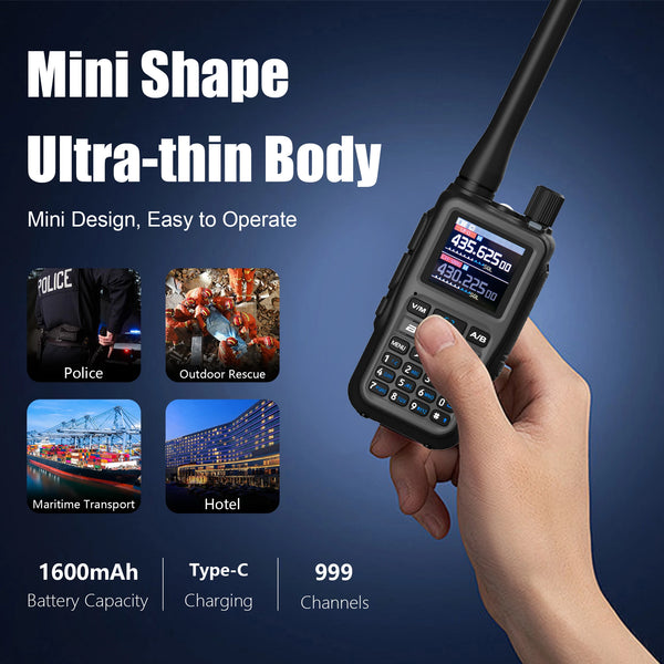 Baofeng UV 5R Mini Walkie Talkie Bluetooth Programming Frequency Hopping Type-C Jack Multiple Colors Dual PTT Camping Ham Radios