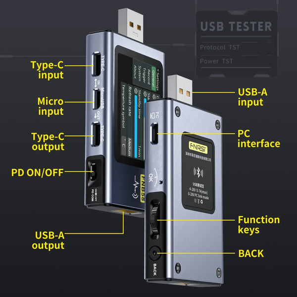 FNIRSI FNB58 Digital USB Voltmeter Ammeter Tester detail image 5
