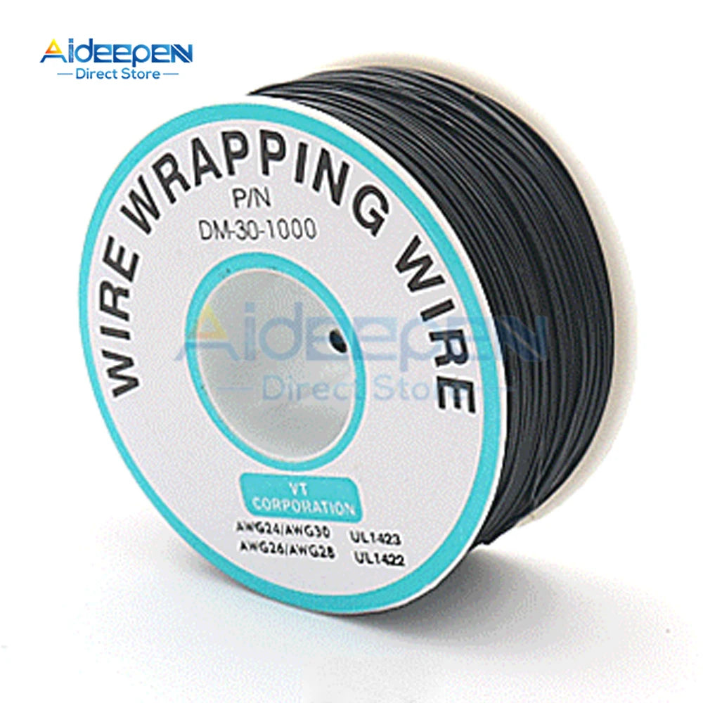 1Pcs 250M 30AWG Wire Cable 8 Color PCB Soldering Fly Iine Breadboard Jumper Colored Insulation Wrap Cable Tinned Pure Copper