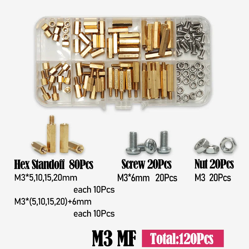 M2 M2.5 M3 M4 M5 Motherboard Standoffs Screws Nuts Kit for DIY Electronic PCB Circuit Hex detail image 9