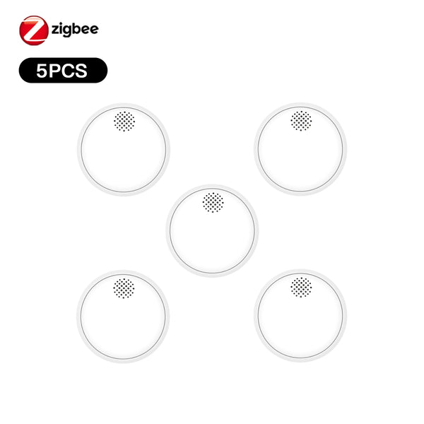 MOES ZigBee Smart Wireless Smoke Detector Fire 85dB Sound Alarm Siren Sensor Smart Safety Protection Home Kitchen Fire App Alert