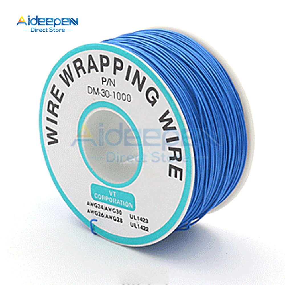 1Pcs 250M 30AWG Wire Cable 8 Color PCB Soldering Fly Iine Breadboard Jumper Colored Insulation Wrap Cable Tinned Pure Copper