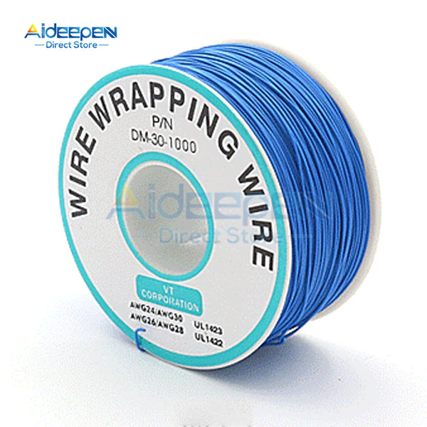 1Pcs 250M 30AWG Wire Cable 8 Color PCB Soldering Fly Iine Breadboard Jumper Colored Insulation Wrap Cable Tinned Pure Copper