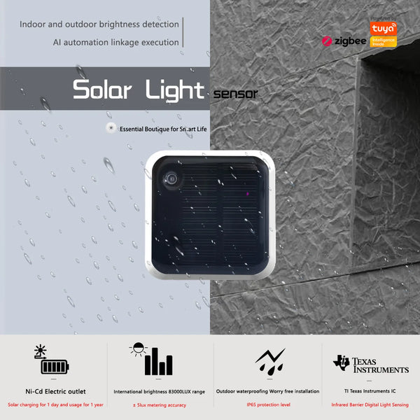 Tuya Zigbee Solar Light Sensor IP65 Waterproof Wireless Smart with Solar Power Support Home detail image 2
