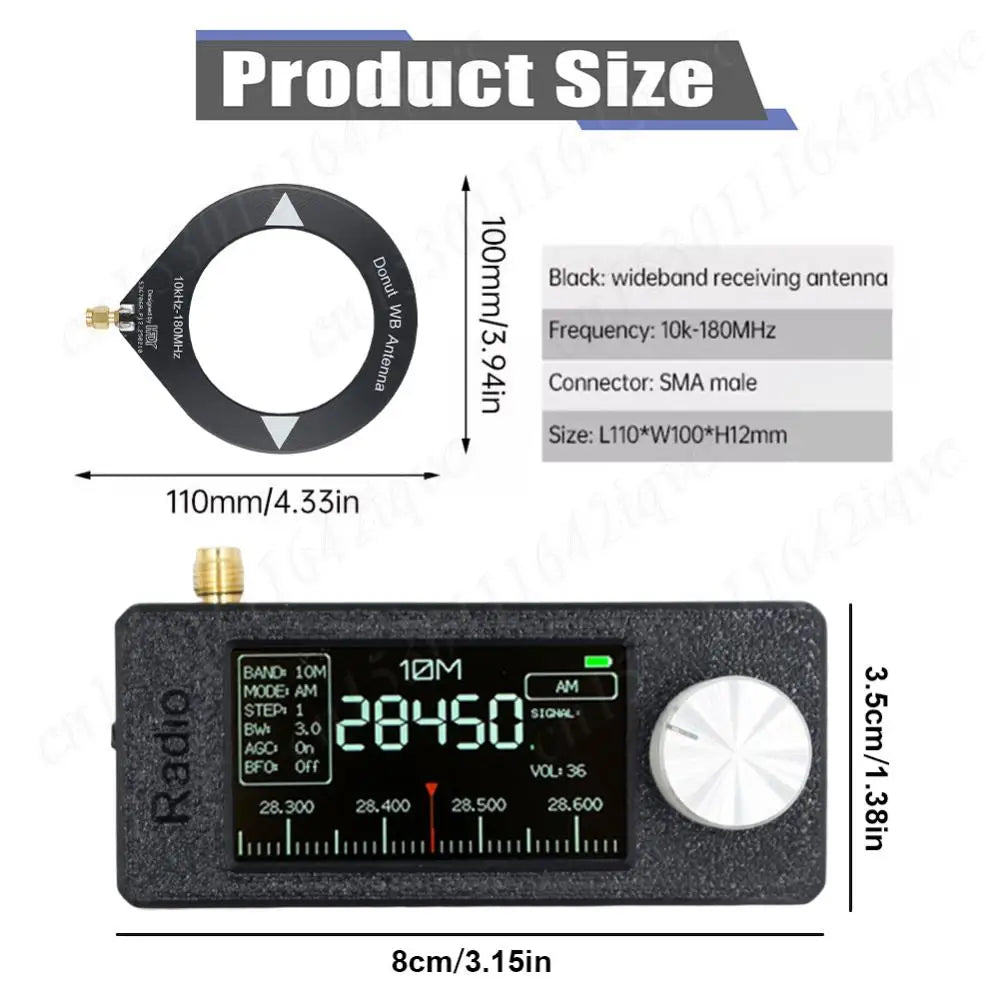 New SI4732 0.5-108mhz Pocket Mini Radio LSB USB AM FM All Band Radio Receiver with Antenna detail image 6