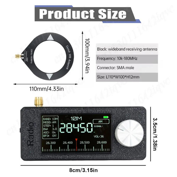 New SI4732 0.5-108mhz Pocket Mini Radio LSB USB AM FM All Band Radio Receiver with Antenna detail image 6
