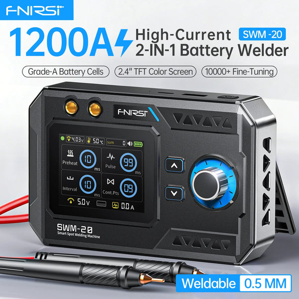 FNIRSI SWM-20 Portable Spot Welder Double Pulse Battery Welding Machine 18650 Battery DIY Pack Welding To product image